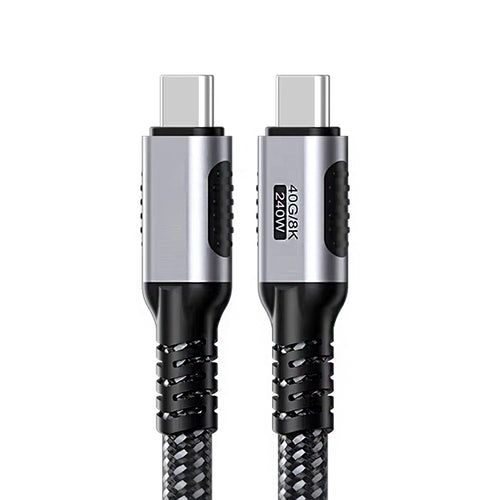Câble USB-C Treedix 1,2 m, USB4 40 Gbit/s 8K@60Hz 240W, charge rapide PD3.1 48V/5A, cordon USB-C vers USB-C tressé haute densité compatible avec MacBook, ordinateur portable, tablette, téléphone, console de jeu