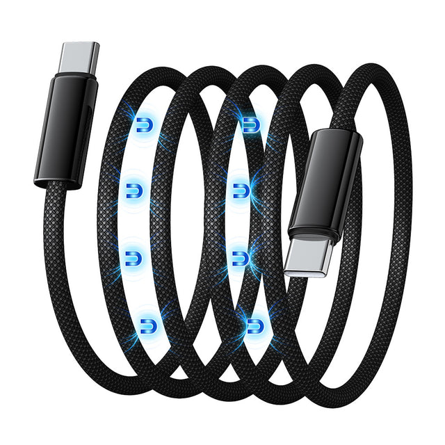 Treedix USB C - USB Cケーブル、Type C 240W 急速充電ケーブル、4.9フィート 48V/5A ポータブル磁気充電ケーブル、iPhone 15/16 Pro Max Plus、iPad Pro、Samsung Galaxy、MacBook、iPadに対応
