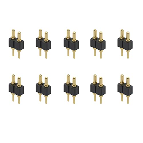 Treedix 10 Pezzi Connettore Pogo Pin a Molla Placcato Oro, Lunghezza 7,5 mm, Maschio, per PCB a Foro Passante
