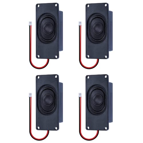 4個 3W 8オーム ダブルキャビティ ミニスピーカー ポータブル広告機スピーカー JST-PH2.0mm-2ピンインターフェース付き Raspberry PiおよびArduino、EVD、ロボティクスと互換性あり