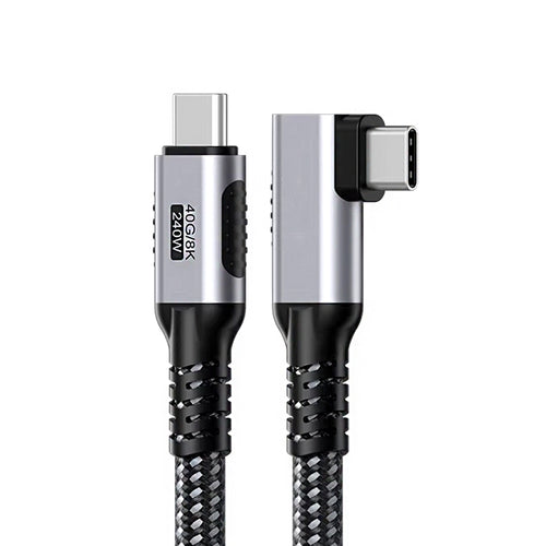 Câble USB-C Treedix 1,2 m, USB4 40 Gbit/s 8K@60Hz 240W, charge rapide PD3.1 48V/5A, cordon USB-C vers USB-C tressé haute densité compatible MacBook, ordinateur portable, tablette, téléphone, console de jeu (coudé)