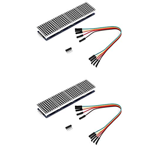 Treedix MAX7219 Modul (rotes Licht) 4-in-1 Display kompatibel mit Arduino Raspberry Pi, inkl. 5-Pin-Kabel