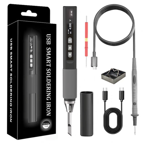 Kit multimètre intelligent 2-en-1 et fer à souder sans fil Treedix, fer à souder portable DC5V-20V 212℉~842℉, kit de fer à souder sans fil rechargeable compatible protocole PD/QC, mode thermostatique