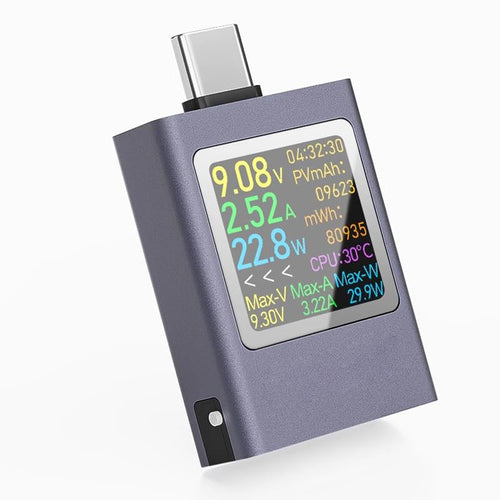 Medidor de potencia USB, multímetro digital de 4.5-50V/12A/600W con pantalla para voltaje, corriente, potencia, resistencia y capacidad. Compatible con PD2.0, PD3.0, PPS, QC2.0, QC3.0, FCP, SCP, AFC, PE, Dash, VOOC, SuperVOOC