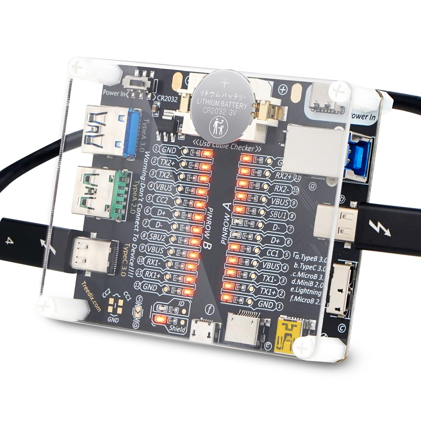 USB Cable Tester Board USB Cable Checker Data Wire Charging Test Data Line Type-C Micro Type A Type B