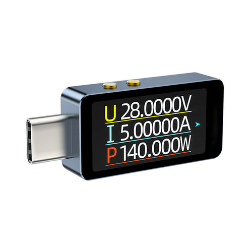 Probador de voltaje y corriente USB Treedix, PD3.1 DC 4-28V con protección contra apagado, muestreo de alta velocidad, medidor multifunción de voltaje y corriente, probador de cargador USB con pantalla LCD a color