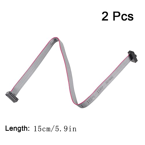 Treedix 2 Stk. IDC Flachbandkabel JTAG-Kabel, 2,54/1,27 mm Rastermaß, 2-reihig, 10-polig, Buchse auf Buchse, SWD-Kabel, Länge 150 mm für JTAG/ISP-Verbindungen