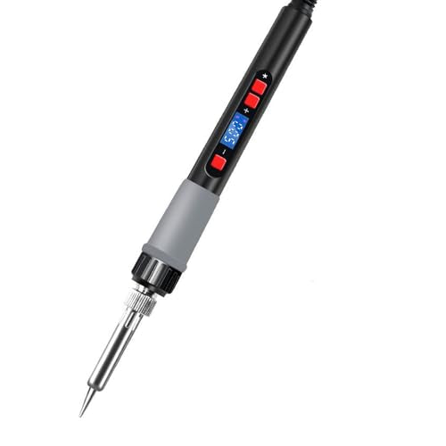 Lötkolben-Set, LCD-Digitalanzeige, 60 W, 180 bis 500 °C, einstellbare Temperatur, Lötwerkzeug mit Temperaturregelung für DIY-Lötarbeiten
