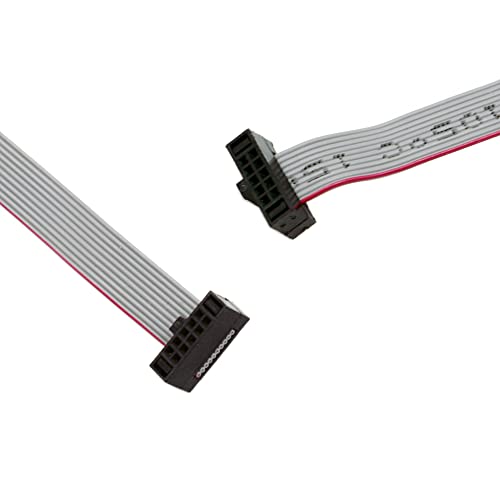 Treedix 2 Stk. IDC Flachbandkabel JTAG-Kabel, 2,54/1,27 mm Rastermaß, 2-reihig, 10-polig, Buchse auf Buchse, SWD-Kabel, Länge 150 mm für JTAG/ISP-Verbindungen