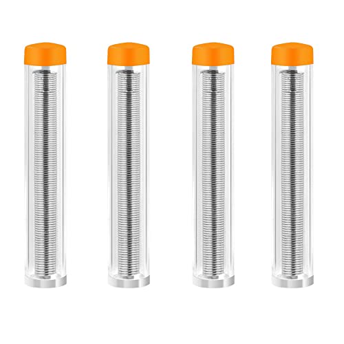 4 Pack Rosin Core Solder Pocket Tube Solder Wire Tin Lead 0.8mm Net weight 0.43oz for Electronics, Circuit Boards