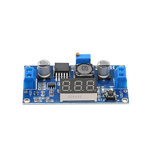 Treedix Lot de 2 régulateurs de tension réglables DC-DC LM2596 avec voltmètre, 12V vers 3,3V, 12V vers 5V, 24V vers 5V, 24V vers 12V, 36V vers 24V