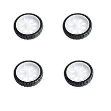 Treedix 4 piezas de neumáticos de goma para coche RC de 65 mm, ruedas de juguete para coche, robot modelo DIY, blanco y negro, accesorios para modelos DIY