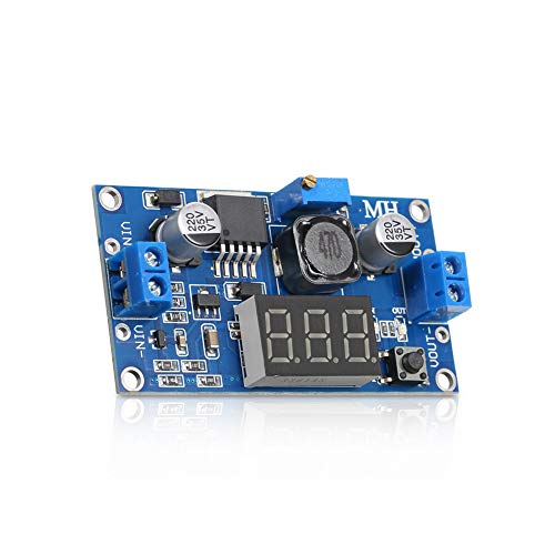 Treedix Lot de 2 régulateurs de tension réglables DC-DC LM2596 avec voltmètre, 12V vers 3,3V, 12V vers 5V, 24V vers 5V, 24V vers 12V, 36V vers 24V