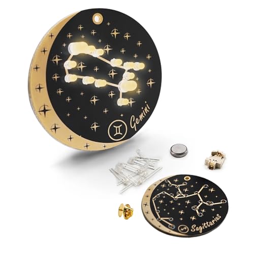 Treedix Kit per Saldatura Segni Zodiacali, Progetto Elettronico Fai-da-Te, Luci Creative, Nuova Versione con Batteria per Principianti, Studenti e Appassionati di Fai-da-Te (Gemelli)