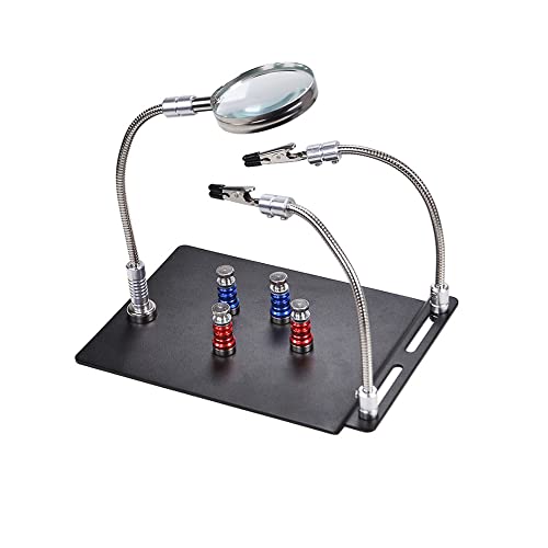 Treedix - Supporto magnetico per saldatura con 4 bracci flessibili per circuiti stampati PCB, ideale per riparazioni elettroniche, hobby, artigianato e fissaggio di schede madri di cellulari