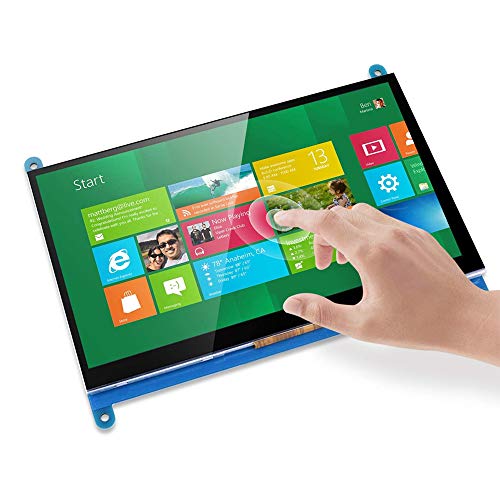 Treedix 7 Zoll kapazitiver Touchscreen LCD-Monitor HDMI-Modul 1024x600 kompatibel mit Raspberry Pi 3B+/4B