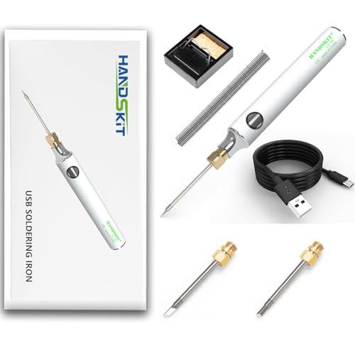 Kit de soldador inalámbrico Treedix, mini soldador USB tipo lápiz, 5V 8W, herramienta de soldadura con carga USB, núcleo de calentamiento rápido, temperatura ajustable y soporte para electrónica y bricolaje