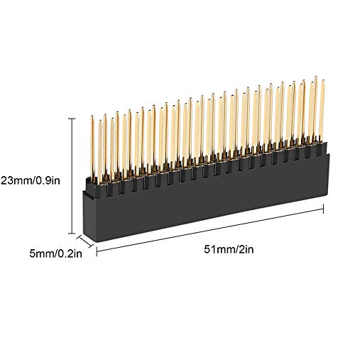 Treedix 2 x 20 (40-pins) Extra Hoge Vrouwelijke 0,1 Inch Pitch Stacking Header Vrouwelijke Pin Header Compatibel met Raspberry Pi (Set van 5)