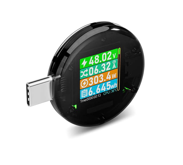 Treedix USB C Power Meter Tester, PD3.1 600W, DC 4.5~50V/0~6A, medidor de corriente y voltaje USB, pantalla IPS a color con rotación automática, multímetro digital LCD, interfaz táctil