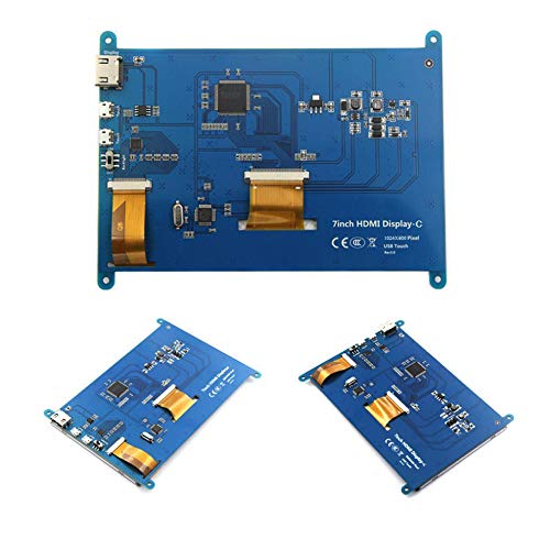 Treedix 7 Zoll kapazitiver Touchscreen LCD-Monitor HDMI-Modul 1024x600 kompatibel mit Raspberry Pi 3B+/4B