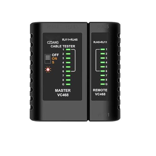 Network Cable Tester Ethernet Cable Tester Tool Continuity Tester with RJ45 RJ11 for CAT5 CAT6 Telephone Line Test (Black)