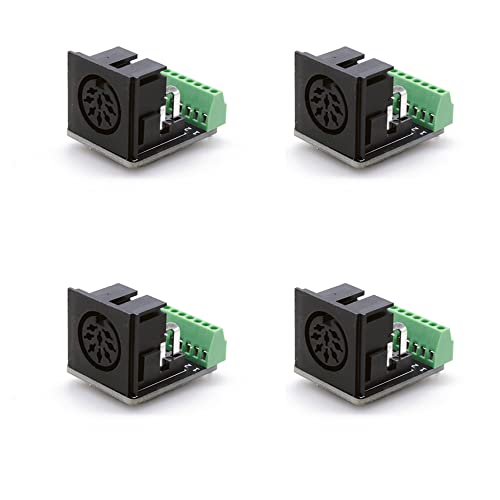 4 Stk. DIN 8-Buchse Breakout-Board, PCB-montierte Audio-Video-Steckverbinder