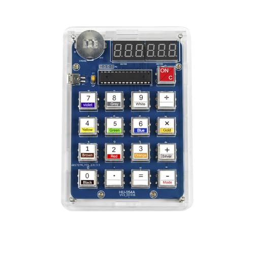 Kit di pratica per saldatura Treedix Calculator, 2 modalità di alimentazione, kit elettronico fai-da-te a 6 cifre di precisione con display LCD per studenti di scuole superiori e università