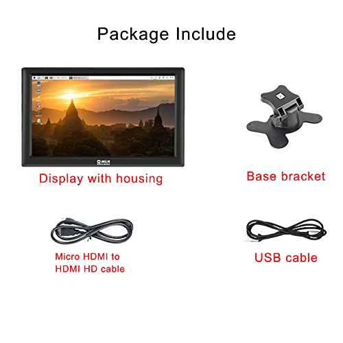 Monitor de pantalla Treedix de 10.1 pulgadas, 1024x600, pequeño monitor portátil HDMI con soporte, pantalla IPS 1024x600px, USB capacitivo, compatible con Raspberry Pi 4B