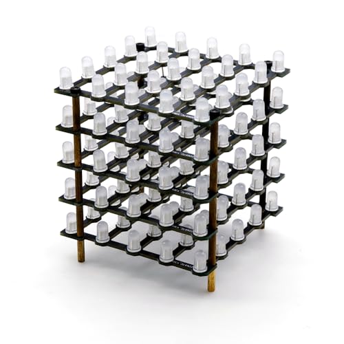 Treedix LED-Cube-Licht DIY-Bausatz, 5 mm RGB-LED-Platine, quadratisch, digital, einzeln adressierbar, 5x5x5, Elektronik-Lernset für Jugendliche, kompatibel mit Arduino und Raspberry Pi