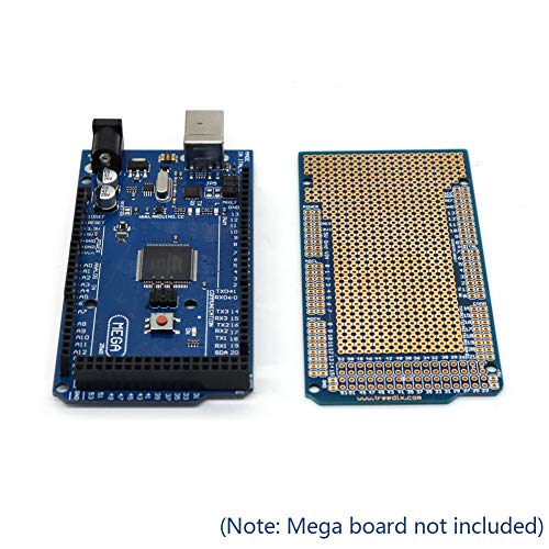 Treedix 5 stuks Prototype Shield Board compatibel met Arduino Mega 2560 soldeerbaar universeel breadboard PCB dubbelzijdig vertind vergulde gaten