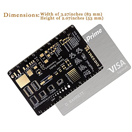 Treedix Lot de 2 règles PCB multifonctions 3 pouces, outil de mesure pour longueur d'onde, diodes Schottky, diodes Zener, résistances, condensateurs, puces IC, composants SMD, diodes et transistors pour ingénieurs en électronique