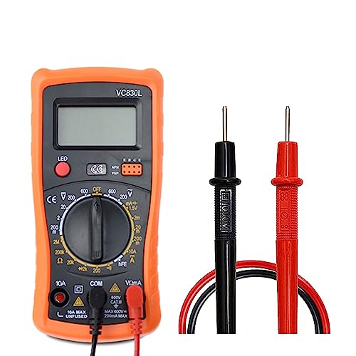 Multimètre numérique portable Treedix, multimètre numérique haute précision avec voltmètre CA/CC, testeur d'ohms, de volts et d'ampères, testeur de batterie multifonction, ampèremètre et voltmètre
