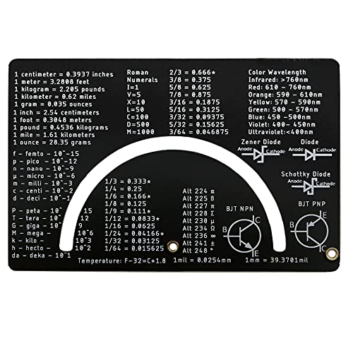 Treedix Lot de 2 règles PCB multifonctions 3 pouces, outil de mesure pour longueur d'onde, diodes Schottky, diodes Zener, résistances, condensateurs, puces IC, composants SMD, diodes et transistors pour ingénieurs en électronique