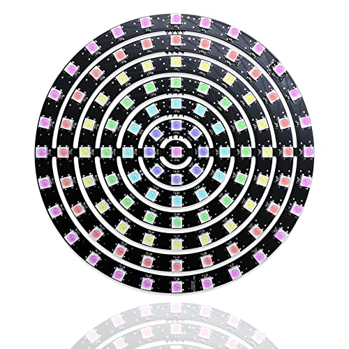 Treedix WS2812B 5050 RGB LED Ring Light, 109 LED, 7 anelli, matrice indirizzabile singolarmente, colori Dream, DC 5V per Arduino e Raspberry Pi