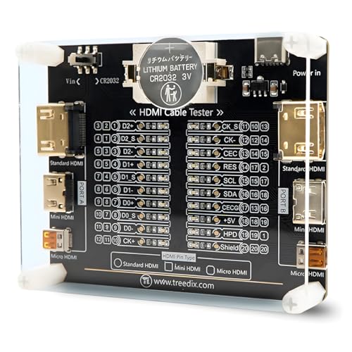 Kabeltester-Platine für HDMI-Kabeltester mit 20 LED-Statusanzeigen zur Prüfung auf Unterbrechungen, Kurzschlüsse und Kreuzverbindungen für HDMI Typ A, Typ C und Typ D