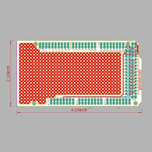 Treedix 5 stuks Prototype Shield Board compatibel met Arduino Mega 2560 soldeerbaar universeel breadboard PCB dubbelzijdig vertind vergulde gaten