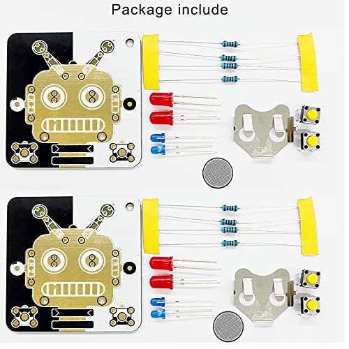 2 Sets of Solder Practice Projects DIY Electronics Kits Circuit Boards Trainning Board With Battery For Beginners, Students and DIYers
