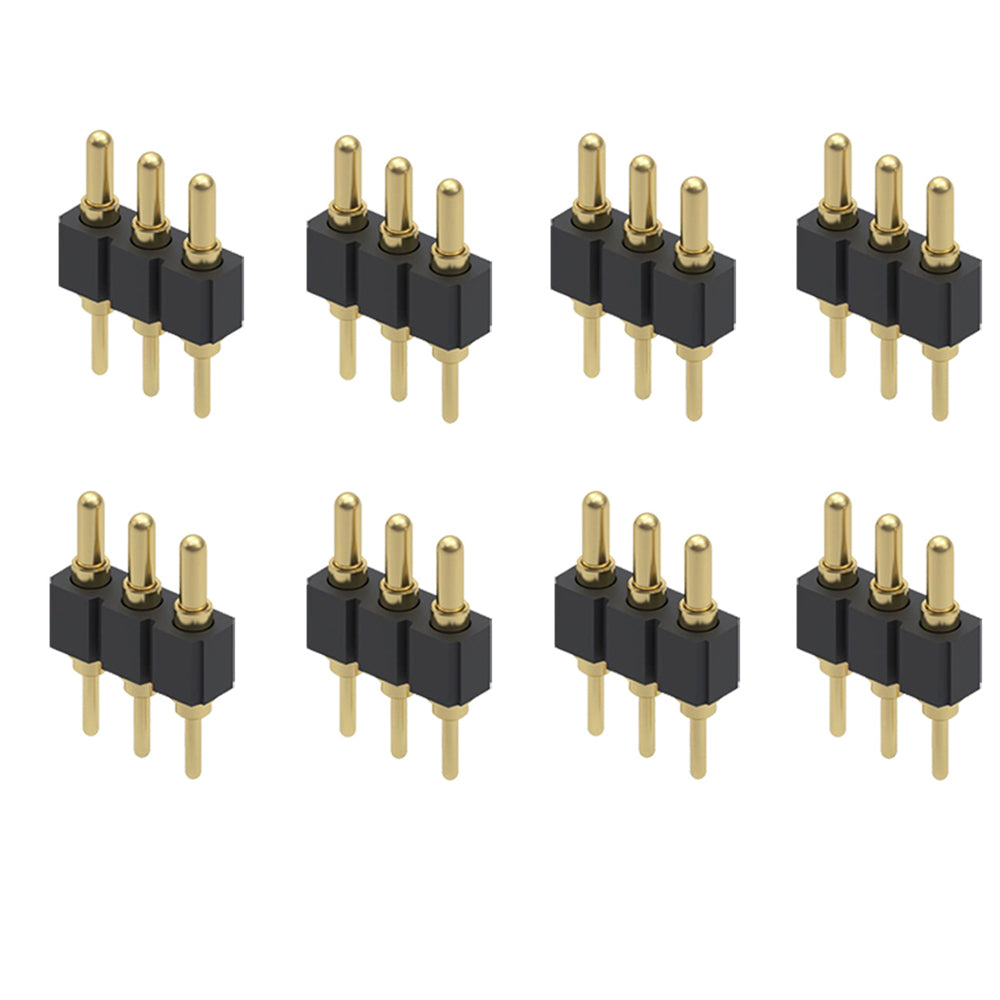 Treedix 10 Pezzi Connettore Pogo Pin a Molla Placcato Oro, Lunghezza 7,5 mm, Maschio, per PCB a Foro Passante