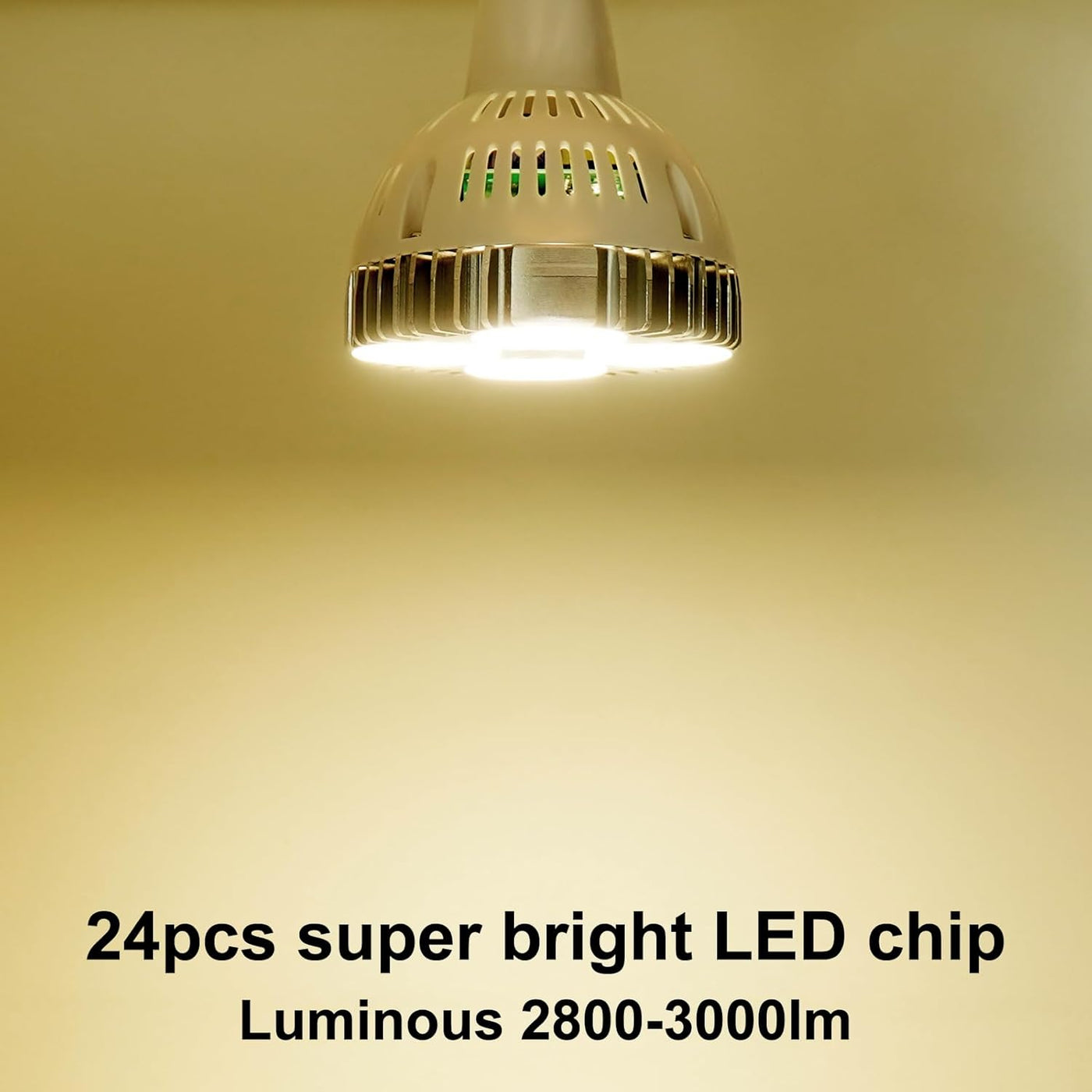 Treedix 35W (75W equivalent) PAR30 ledlamp, wit 6000K, 2800lm, E26-fitting, 25 graden stralingshoek, track spotlight met ventilator, AC 120V