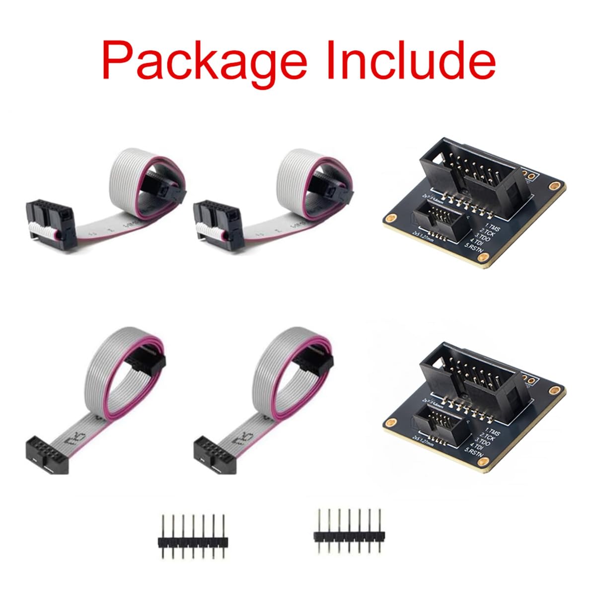 Treedix JTAGブレークアウトボードアダプターボード 2x7ピン 2.54mm JTAG - 2x5 0.05インチ SWDアダプター (IDCリボンコネクター付き フラットリボンケーブル メス-メス 長さ200mm/7.87インチ)