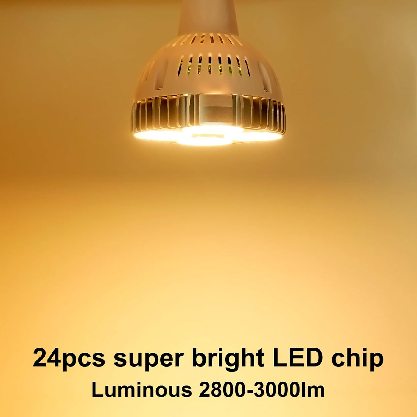 Treedix 35W (75W equivalent) PAR30 ledlamp, wit 6000K, 2800lm, E26-fitting, 25 graden stralingshoek, track spotlight met ventilator, AC 120V