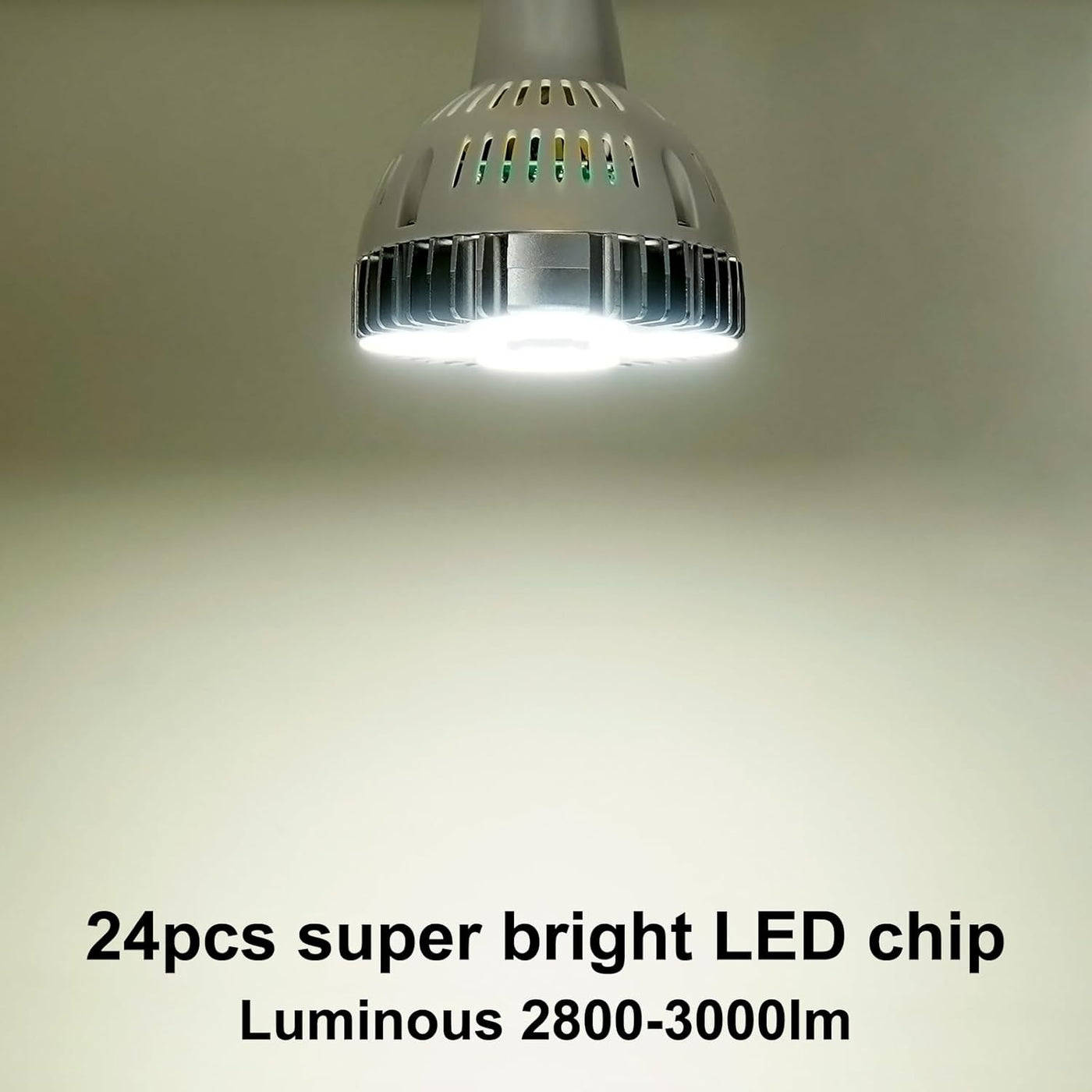 Treedix 35W (75W equivalent) PAR30 ledlamp, wit 6000K, 2800lm, E26-fitting, 25 graden stralingshoek, track spotlight met ventilator, AC 120V