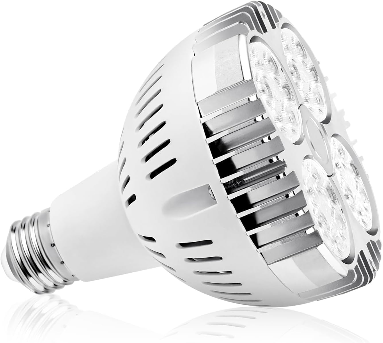 Treedix 35W (75W equivalent) PAR30 ledlamp, wit 6000K, 2800lm, E26-fitting, 25 graden stralingshoek, track spotlight met ventilator, AC 120V