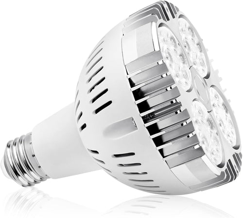 Treedix 35W (75W equivalent) PAR30 ledlamp, wit 6000K, 2800lm, E26-fitting, 25 graden stralingshoek, track spotlight met ventilator, AC 120V