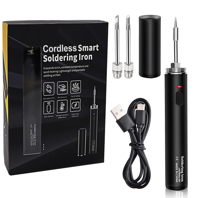 Kit de soldador inalámbrico Treedix, soldador recargable por USB con tres puntas, calentamiento rápido, temperatura ajustable, kit de soldadura a batería seguro para principiantes y profesionales