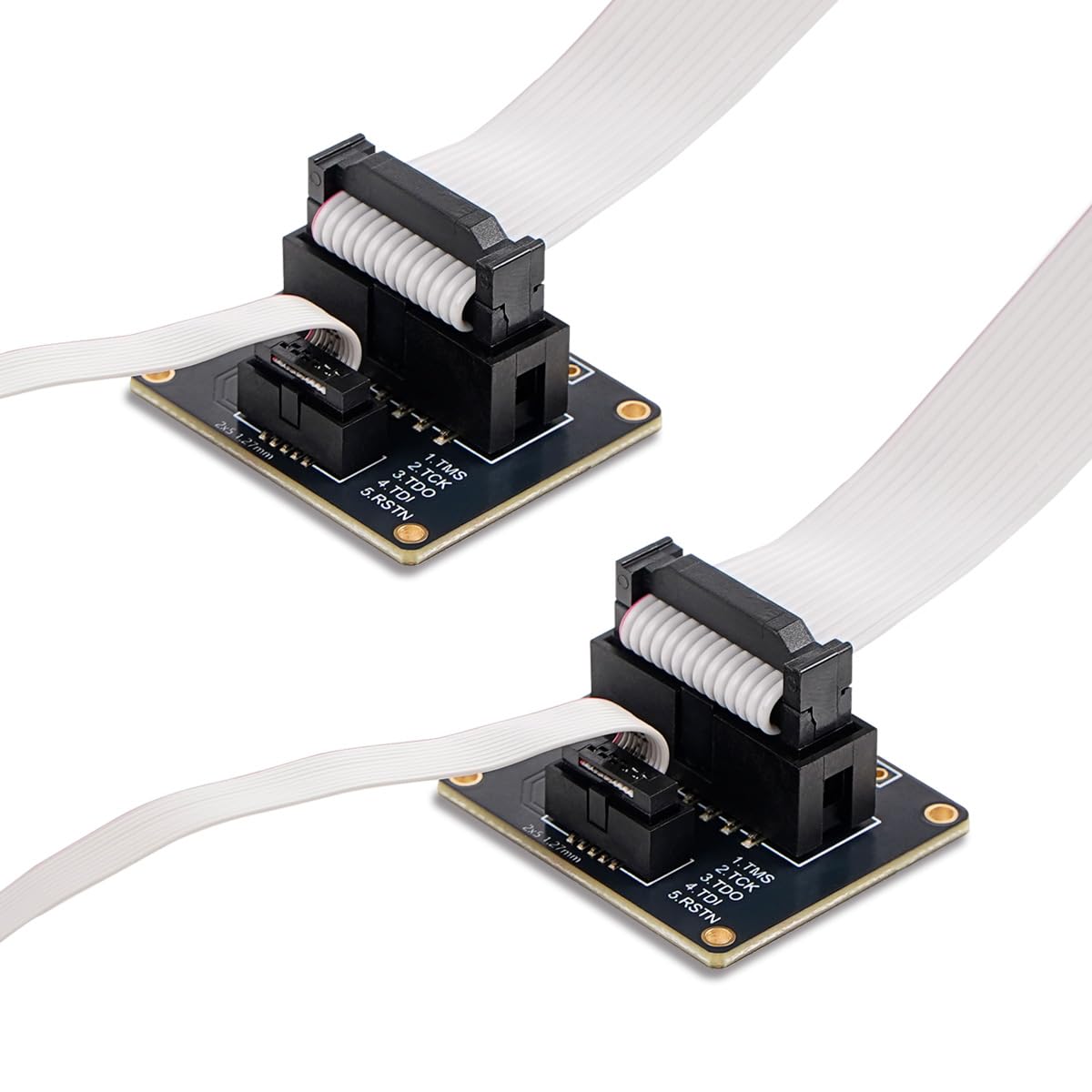 Treedix JTAGブレークアウトボードアダプターボード 2x7ピン 2.54mm JTAG - 2x5 0.05インチ SWDアダプター (IDCリボンコネクター付き フラットリボンケーブル メス-メス 長さ200mm/7.87インチ)