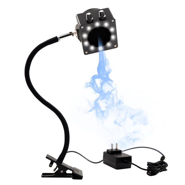 Solder Smoke Absorber Remover Solder Fume Extractor Adjustable Speed Fan Dimmable LED Light Silicone Gooseneck with Carbon Filters Exhaust Duct Hose for Soldering Station (Black)