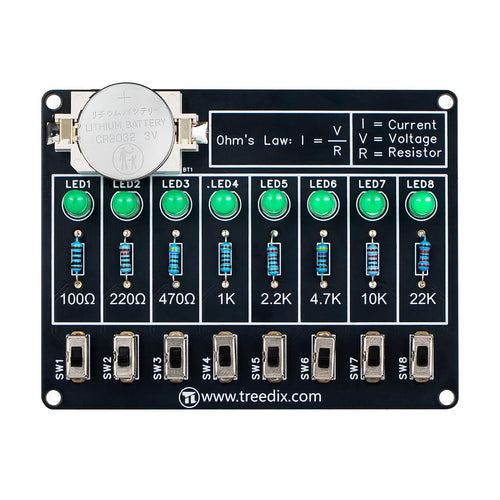 Kit de práctica de soldadura Treedix, proyecto electrónico DIY para aprender circuitos, placa de aprendizaje de resistencias, kit de proyectos de soldadura para aprender la relación entre corriente y resistencia