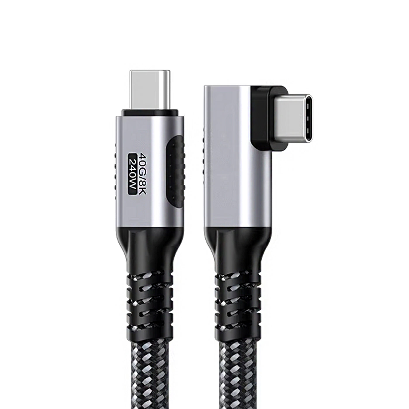 USB C Cable 1.2m, 40Gbps 8K@60Hz 240W USB4 Charging Cable, PD3.1 Fast Charge 48V/5A, High Density Braided USB C to USB C Cord Compatible with MacBook, Laptop, Tablet, Phone, Gaming Console(L-shaped)
