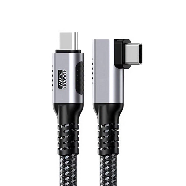 Treedix USB Cケーブル 1.2m、40Gbps 8K@60Hz 240W USB4充電ケーブル、PD3.1急速充電 48V/5A、高密度編組USB C to USB Cコード、MacBook、ノートPC、タブレット、スマホ、ゲーム機対応 (L字型)